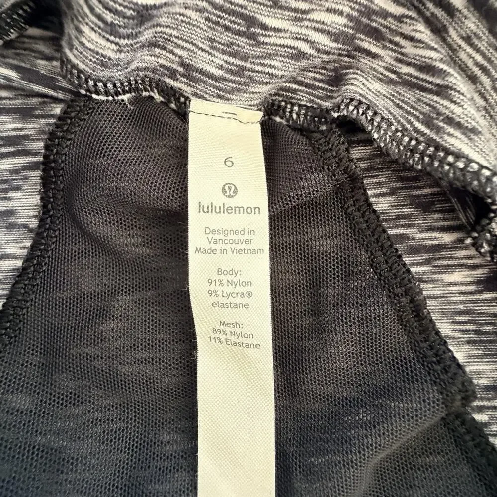 Lululemon Womens Zip Define Jacket *Rulu Space Dye Black White Sz 6 EUC